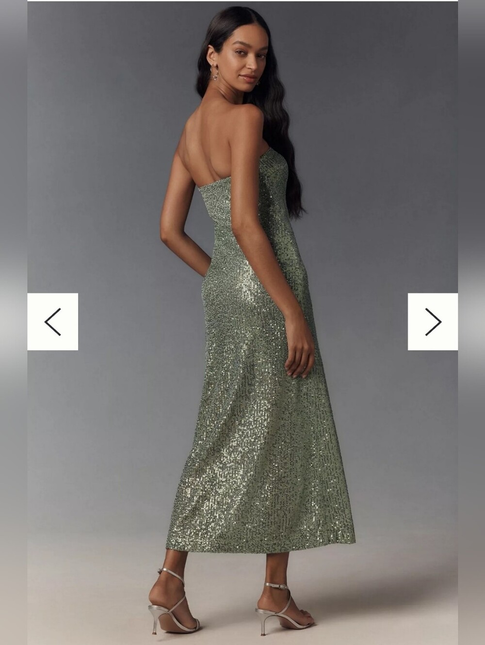 Anthropologie Sequin Bandeau Midi Dress Retail $178 Size M